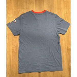 Texas Rangers T-Shirt New MLB '47 Brand short sleeve logo Henley Blue Mens M